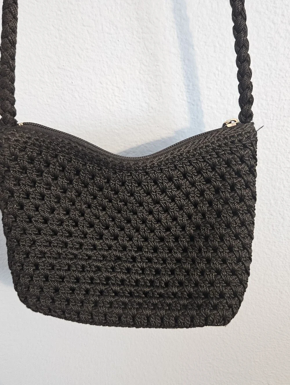 Woven Crossbody Bag - Black